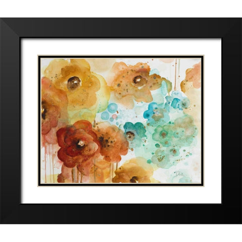 Mis Flores I Black Modern Wood Framed Art Print with Double Matting by Pinto, Patricia