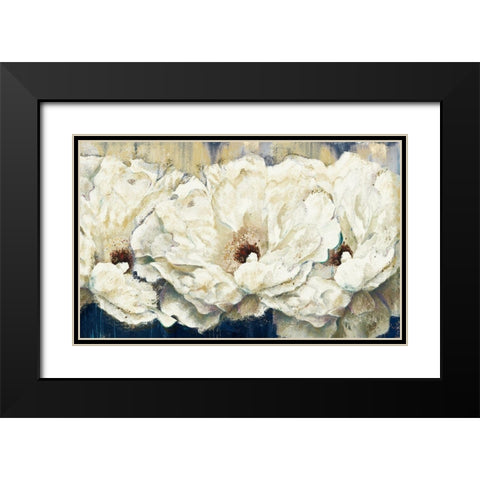 Zuzu Peony Rectangle Black Modern Wood Framed Art Print with Double Matting by Pinto, Patricia