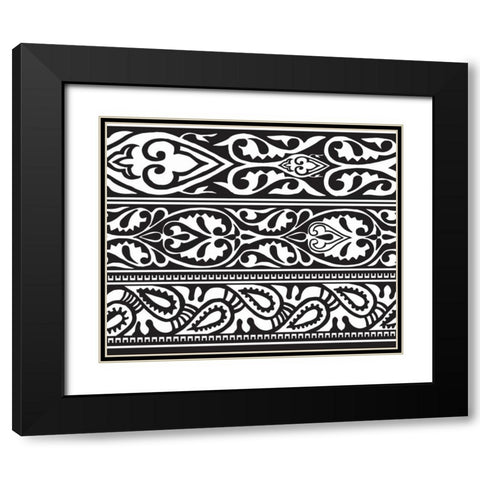 Arabic Design Black Modern Wood Framed Art Print with Double Matting by Biscardi, Nicholas