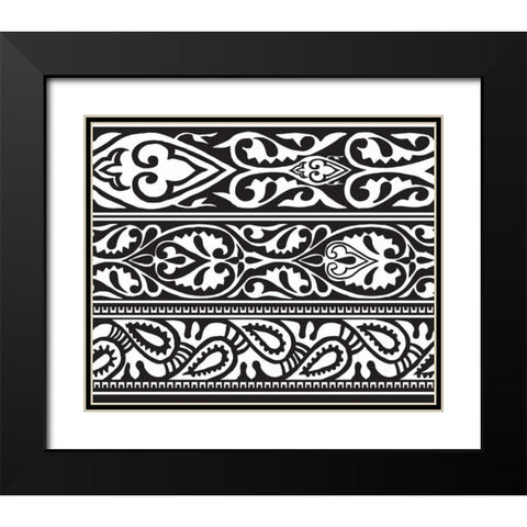 Arabic Design Black Modern Wood Framed Art Print with Double Matting by Biscardi, Nicholas