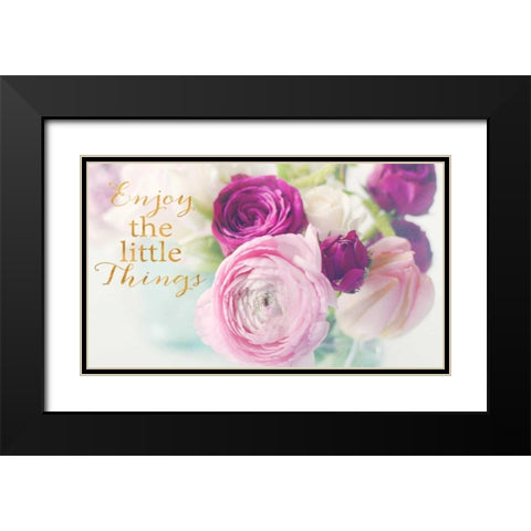 Enjoy the Little Things Black Modern Wood Framed Art Print with Double Matting by Gardner, Sarah