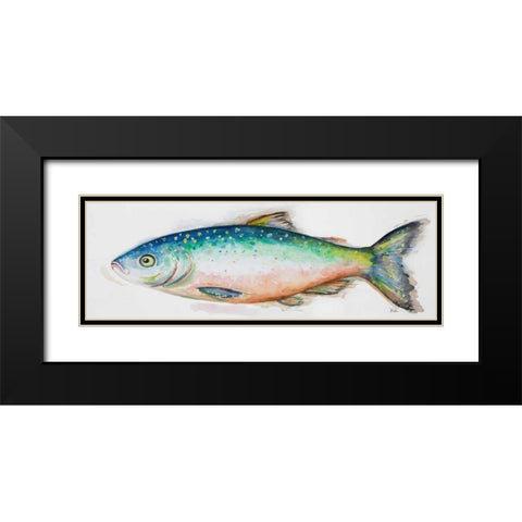 Watercolor Fish I Black Modern Wood Framed Art Print with Double Matting by Pinto, Patricia