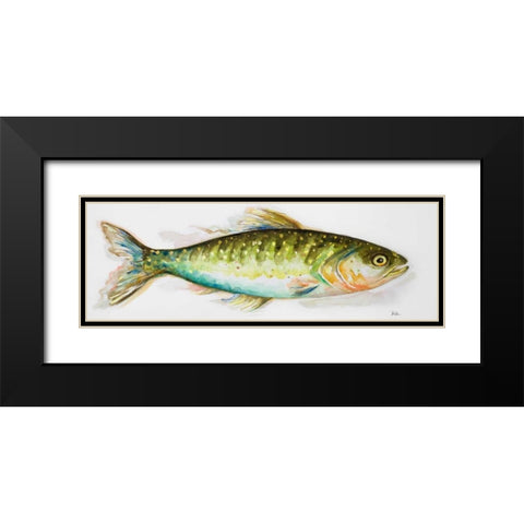 Watercolor Fish II Black Modern Wood Framed Art Print with Double Matting by Pinto, Patricia