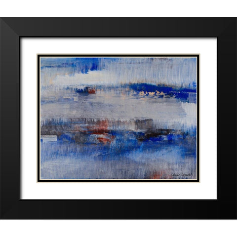 Quiet Midnight Black Modern Wood Framed Art Print with Double Matting by Loreth, Lanie