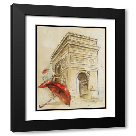 Arc Du Triomphe Black Modern Wood Framed Art Print with Double Matting by Pinto, Patricia