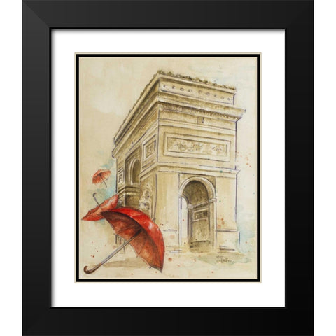 Arc Du Triomphe Black Modern Wood Framed Art Print with Double Matting by Pinto, Patricia