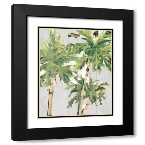 Caribbean Palm Trees Black Modern Wood Framed Art Print with Double Matting by Slivka, Jane