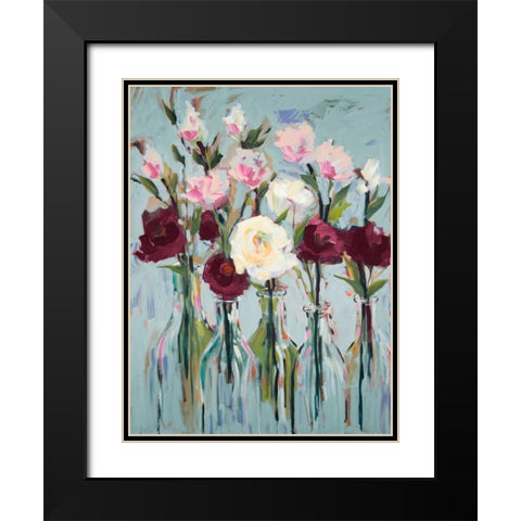 Romantic Blossoms Black Modern Wood Framed Art Print with Double Matting by Slivka, Jane