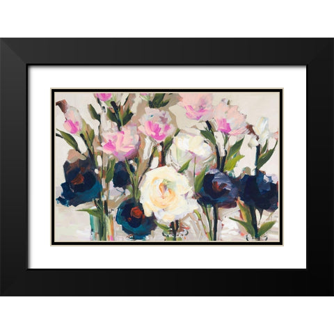Romantic Blossoms Neutral Black Modern Wood Framed Art Print with Double Matting by Slivka, Jane