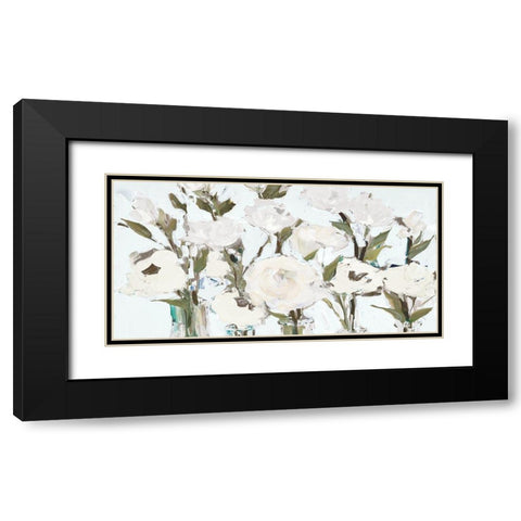 Romantic White Blossoms Black Modern Wood Framed Art Print with Double Matting by Slivka, Jane