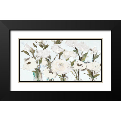Romantic White Blossoms Black Modern Wood Framed Art Print with Double Matting by Slivka, Jane