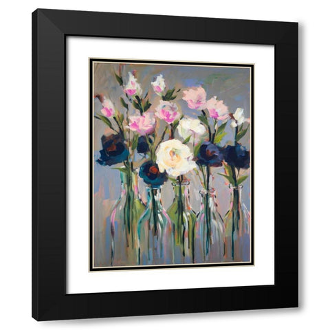 Romantic Blossoms Black Modern Wood Framed Art Print with Double Matting by Slivka, Jane