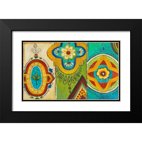 Quatrefoil Trio II Black Modern Wood Framed Art Print with Double Matting by Pinto, Patricia