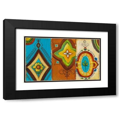 Quatrefoil Trio III Black Modern Wood Framed Art Print with Double Matting by Pinto, Patricia