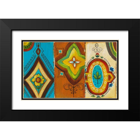 Quatrefoil Trio III Black Modern Wood Framed Art Print with Double Matting by Pinto, Patricia