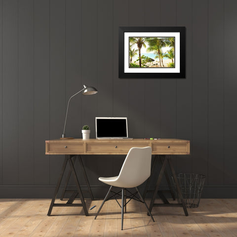 Sitting Under the Palms Black Modern Wood Framed Art Print with Double Matting by Bryant, Susan