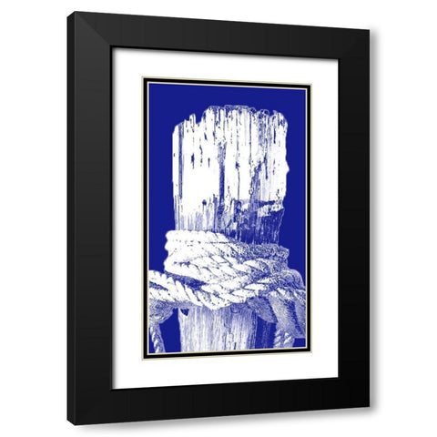 Indigo Pier Panel I Black Modern Wood Framed Art Print with Double Matting by Bryant, Susan
