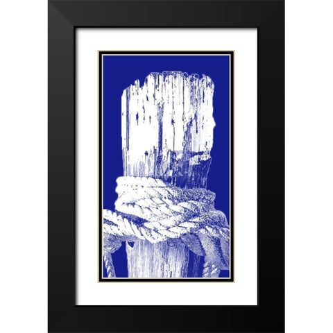 Indigo Pier Panel I Black Modern Wood Framed Art Print with Double Matting by Bryant, Susan