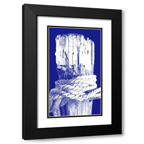 Indigo Pier Panel III Black Modern Wood Framed Art Print with Double Matting by Bryant, Susan