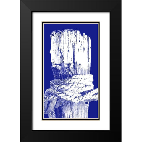 Indigo Pier Panel III Black Modern Wood Framed Art Print with Double Matting by Bryant, Susan