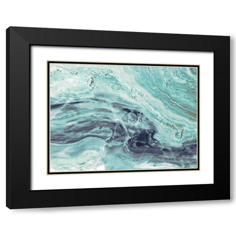 Aqua Mineral Black Modern Wood Framed Art Print with Double Matting by Bryant, Susan