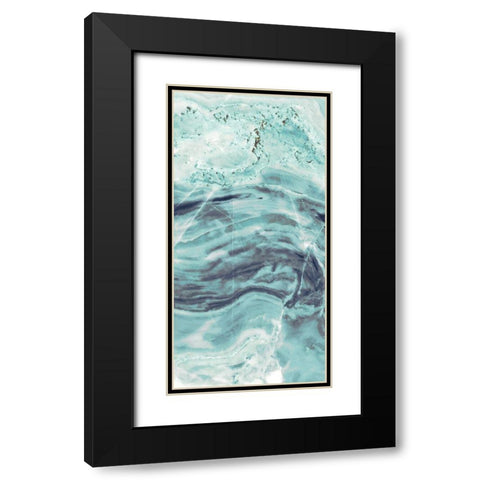 Aqua Mineral Panel I Black Modern Wood Framed Art Print with Double Matting by Bryant, Susan