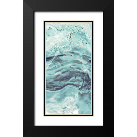 Aqua Mineral Panel I Black Modern Wood Framed Art Print with Double Matting by Bryant, Susan