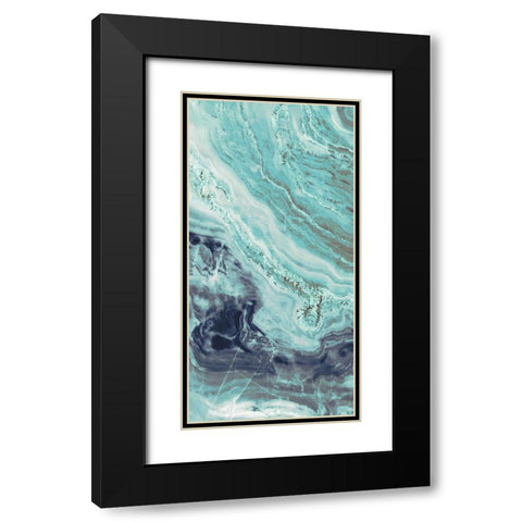 Aqua Mineral Panel II Black Modern Wood Framed Art Print with Double Matting by Bryant, Susan