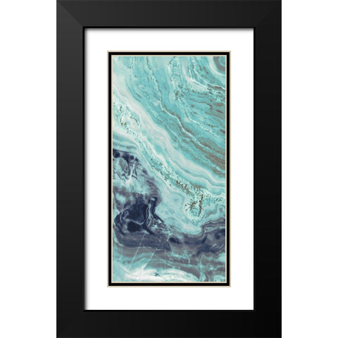 Aqua Mineral Panel II Black Modern Wood Framed Art Print with Double Matting by Bryant, Susan