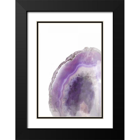 Purple Watercolor Agate Rectangle Black Modern Wood Framed Art Print with Double Matting by Bryant, Susan