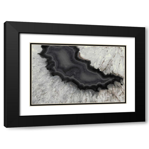 Dark Watercolor Agate Square Black Modern Wood Framed Art Print with Double Matting by Bryant, Susan