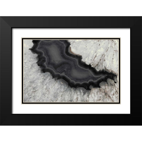 Dark Watercolor Agate Square Black Modern Wood Framed Art Print with Double Matting by Bryant, Susan