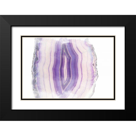 Purple Watercolor Agate II Black Modern Wood Framed Art Print with Double Matting by Bryant, Susan