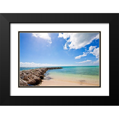 Rock Pier Black Modern Wood Framed Art Print with Double Matting by Bryant, Susan
