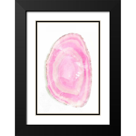 Pink Watercolor Agate I Black Modern Wood Framed Art Print with Double Matting by Bryant, Susan