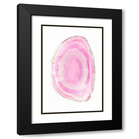 Pink Watercolor Agate III Black Modern Wood Framed Art Print with Double Matting by Bryant, Susan