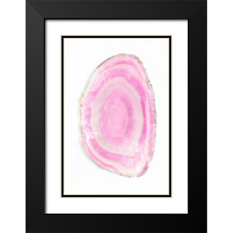 Pink Watercolor Agate III Black Modern Wood Framed Art Print with Double Matting by Bryant, Susan