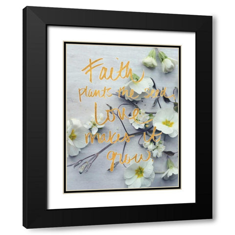 Faith Plants the Seed Black Modern Wood Framed Art Print with Double Matting by Gardner, Sarah
