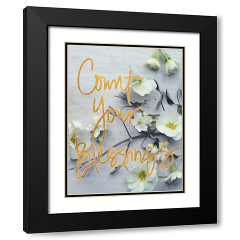 Count Your Blessings Black Modern Wood Framed Art Print with Double Matting by Gardner, Sarah