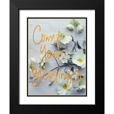Count Your Blessings Black Modern Wood Framed Art Print with Double Matting by Gardner, Sarah