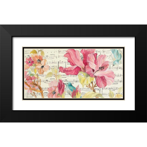 Tropical Grace Lyrics Black Modern Wood Framed Art Print with Double Matting by Loreth, Lanie