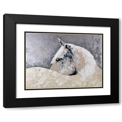 White Beauty Black Modern Wood Framed Art Print with Double Matting by Morris, Megan