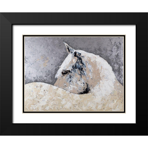 White Beauty Black Modern Wood Framed Art Print with Double Matting by Morris, Megan