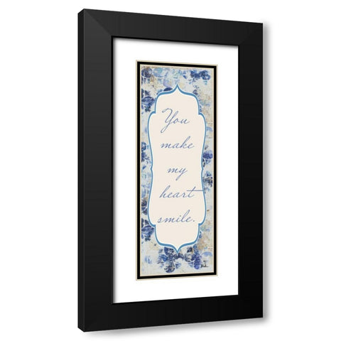 Blue Quadrefoil With Words I Black Modern Wood Framed Art Print with Double Matting by Pinto, Patricia