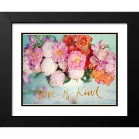 Love is Kind Black Modern Wood Framed Art Print with Double Matting by Gardner, Sarah