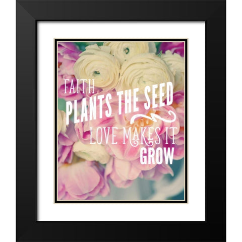Faith Plants the Seed Black Modern Wood Framed Art Print with Double Matting by Gardner, Sarah