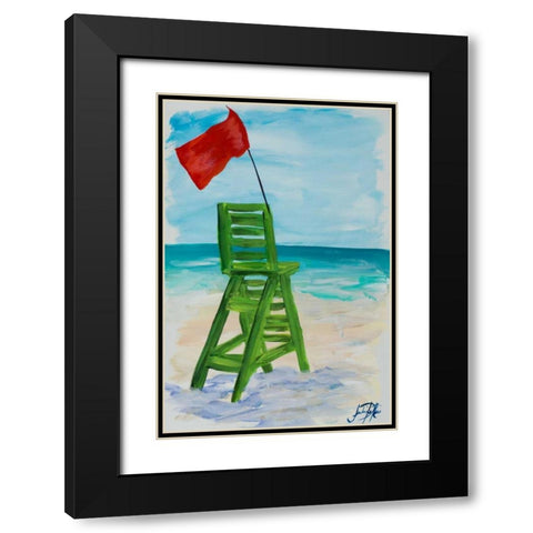 Lifeguard Post II Black Modern Wood Framed Art Print with Double Matting by DeRice, Julie