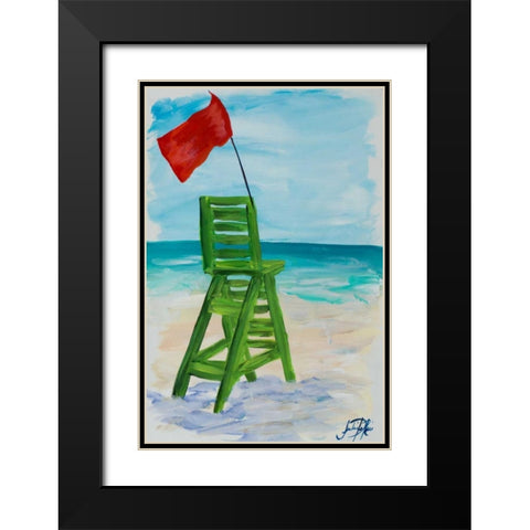 Lifeguard Post II Black Modern Wood Framed Art Print with Double Matting by DeRice, Julie