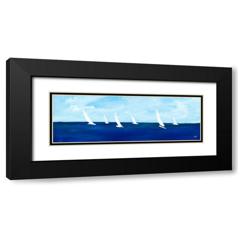 Windjammer Panel II Black Modern Wood Framed Art Print with Double Matting by DeRice, Julie
