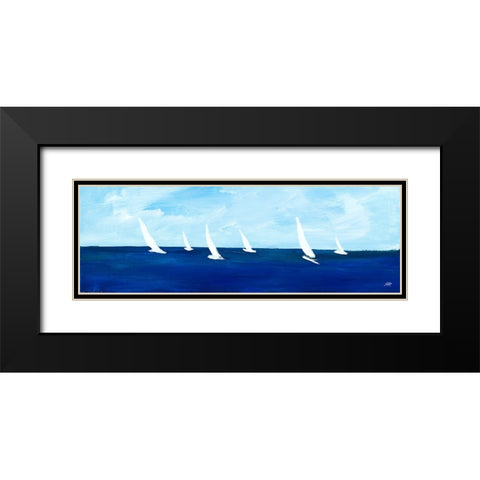 Windjammer Panel II Black Modern Wood Framed Art Print with Double Matting by DeRice, Julie